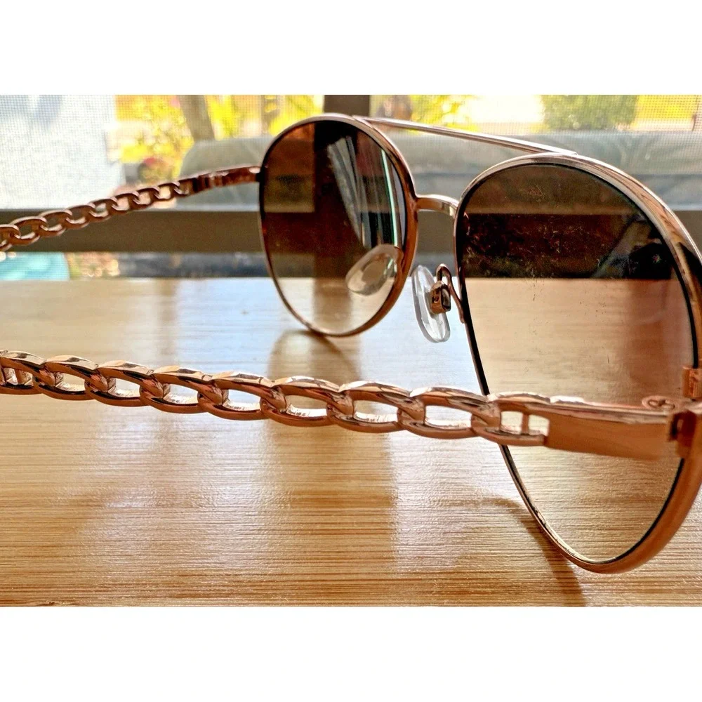 Liz Claiborne Rose Gold‎ Aviator Sunglasses Gradient Lens 0109002110 57-15-133